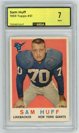 1959 Topps #51 Sam Huff MBA 7 NM