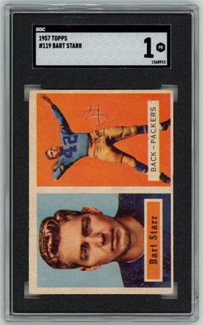 1957 Topps #119 Bart Starr RC SGC 1 POOR