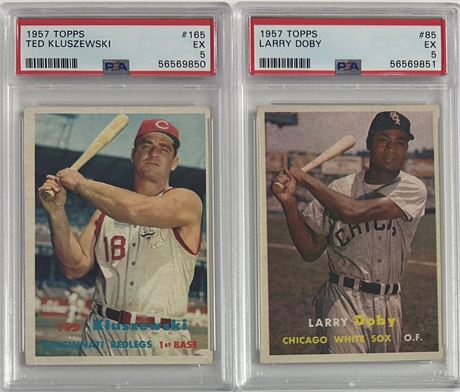 1957 Topps PSA 5 Graded Lot (2) w/ Doby, and Kluszewski