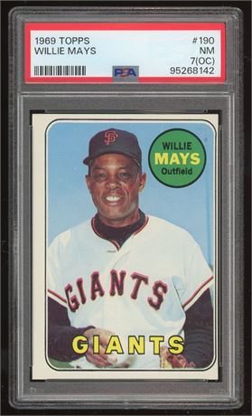 1969 Topps #190 Willie Mays PSA 7(OC)