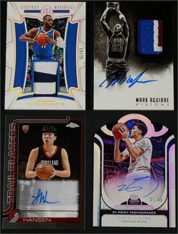 2019-2025 Basketball Raw Lot (4) w/ Lavine, Aguirre, Hardaway Jr, and Hansen
