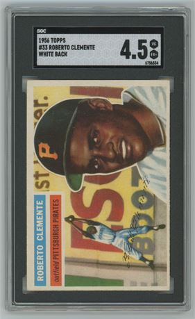 1956 Topps #33 Roberto Clemente White Back SGC 4.5 VGEX+