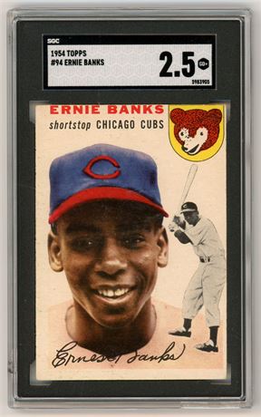 1954 Topps #94 Ernie Banks RC SGC 2.5 GOOD+