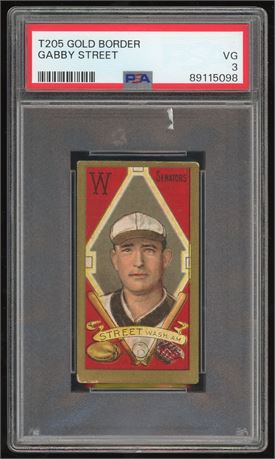 1911 T205 Piedmont Gabby Street PSA 3 VG