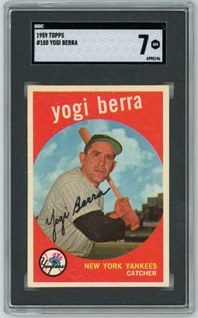 1959 Topps #180 Yogi Berra SGC 7 NM Gorgeous Color