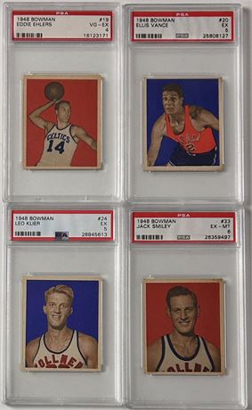 1948 Bowman Basketball PSA Graded Rookie Lot (4)