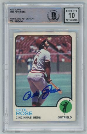 1973 Topps #130 Pete Rose BGS Auto 10