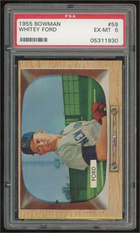 1955 Bowman #59 Whitey Ford PSA 6 EXMT