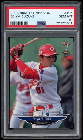 2013 BBM 1st Version #105 Seiya Suzuki RC PSA 10