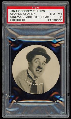 1924 Godfrey Phillips Charlie Chaplin Cinema Stars-Circular PSA 8