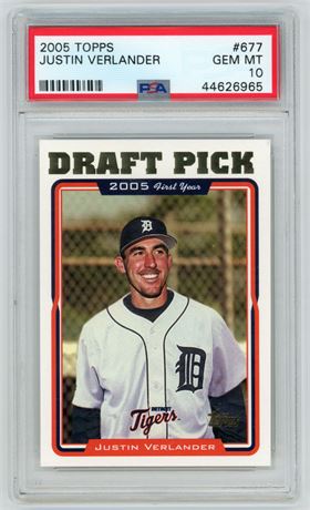 2005 Topps #677 Justin Verlander RC PSA 10 GEM MINT