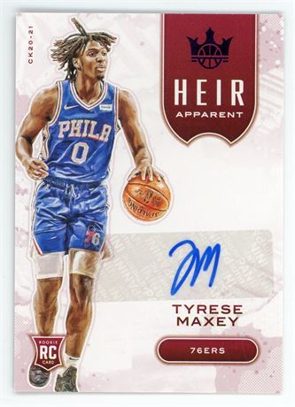 2020 Panini Court Kings 21/49 Tyrese Maxey Heir Apparent Autograph