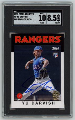 2012 Topps Archives Yu Darvish RC Fan Favorite Auto SGC 8.5 Auto 10