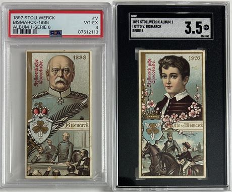 1897 Stollwerck Otto V Bismarck Album 1 Serie 6 Graded Lot (2)