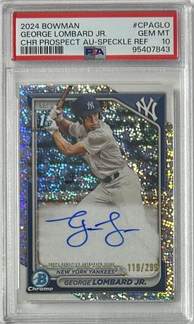2024 1st Bowman Chrome George Lombard Jr RC Auto 119/299 PSA 10 GEM MINT