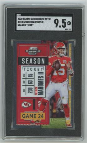 2020 Panini Contenders Optic #28 Patrick Mahomes Season Ticket SGC 9.5 MINT+
