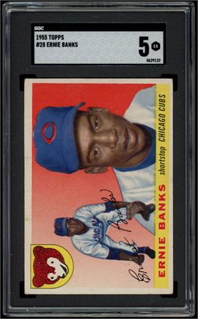 1955 Topps #28 Ernie Banks SGC 5