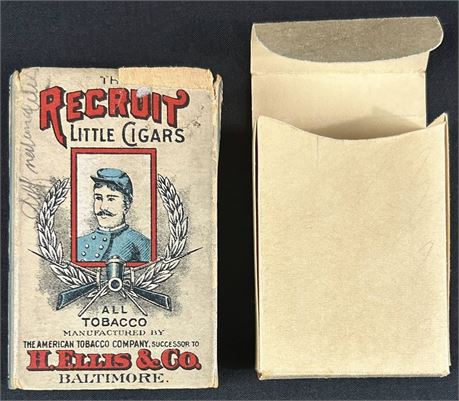 1910 H Ellis & Co The Recruit Tobacco Box (Empty)