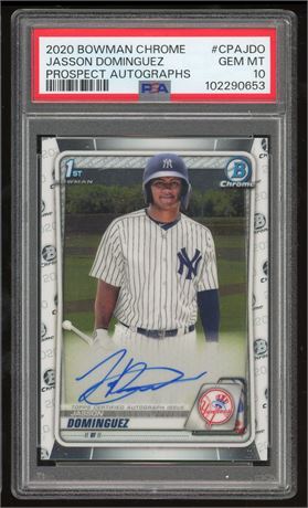 2020 Bowman Chrome Jasson Dominguez 1st Bowman Auto PSA 10 GEM MINT