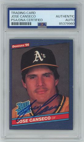 1986 Donruss #39 Jose Canseco RC Autograph PSA Authentic Auto