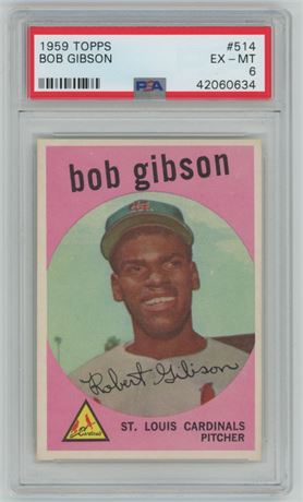 1959 Topps #514 Bob Gibson RC High # PSA 6 EXMT