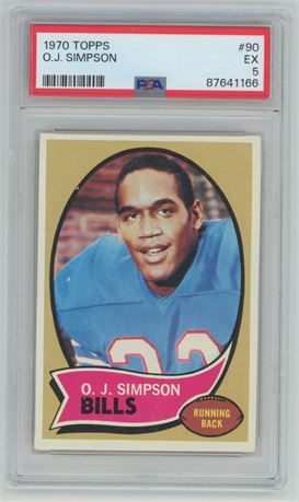 1970 Topps #90 O.J. Simpson RC PSA 5 EX