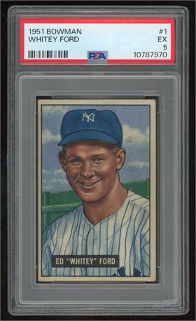 1951 Bowman #1 Whitey Ford RC PSA 5 EX