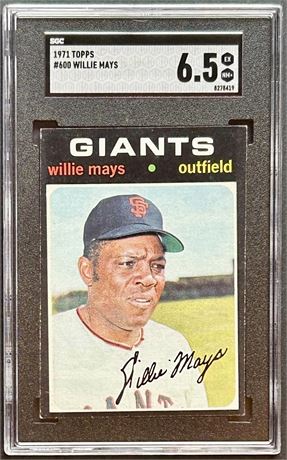 1971 Topps #600 Willie Mays SGC 6.5 EXMT