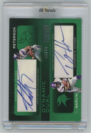 2009 Topps Unique Dynamic Dual Adrian Peterson/Percy Harvin 9/25 Auto