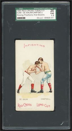 1893 N266 Red Cross De Baum/Campbell Boxing Positions & Boxers SGC 1.5 FAIR RARE