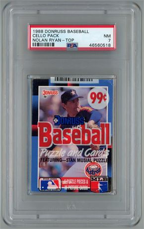 1988 Donruss baseball Cello Pack Nolan Ryan Top PSA 7 NM