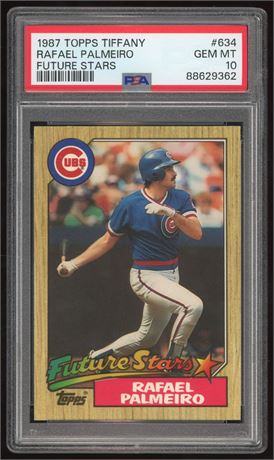 1987 Topps Tiffany #634 Rafael Palmeiro RC Future Stars PSA 10 GEM MINT
