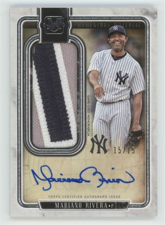 2018 Topps Museum Collection Mariano Rivera Momentous Material Patch Auto 15/15
