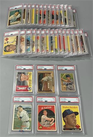 1950-1960 Topps/Bowman PSA 3-3.5 Graded Lot (36) w/ Kaline, Snider, Minoso +++