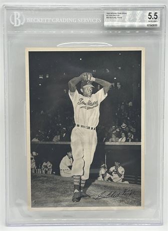 1949 Indians Team Issue Action Photos #19 Satchel Paige BVG 5 EX+, Pop 1