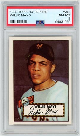 1983 Topps '52 Reprint #261 Willie Mays PSA 8 NMMT