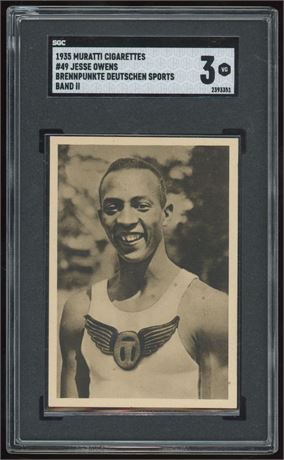 1935 Muratti #49 Jesse Owens RC SGC 3 VG BEAUTY