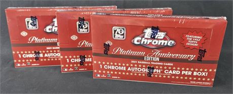 2021 Topps Chrome Platinum Anniversary Baseball Hobby Box lot (3) SEALED
