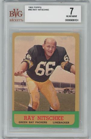 1963 Topps #96 Ray Nitschke RC BVG 7 NM