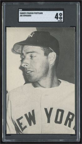 Yankee Stadium Postcard Joe Dimaggio SGC 4 VGEX