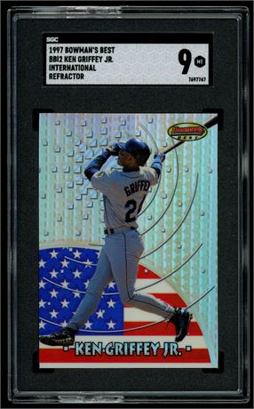 1997 Bowman's Bets Ken Griffey Jr International Refractor SGC 9