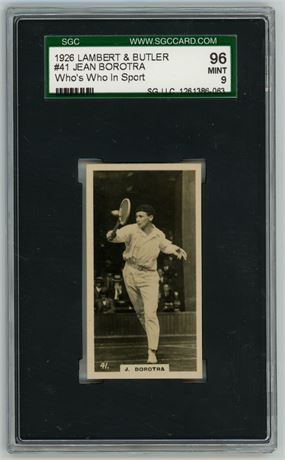 1926 Lambert & Butler #41 Jean Borotra Who's Who In Sport SGC 9 MINT