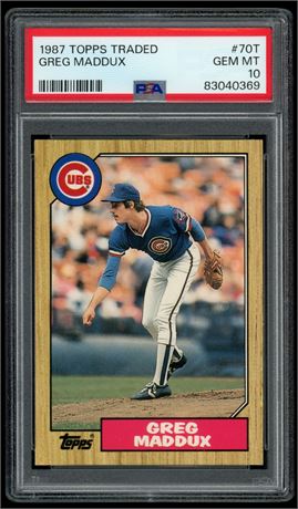 1987 Topps Traded Greg Maddux RC PSA 10 GEM MINT