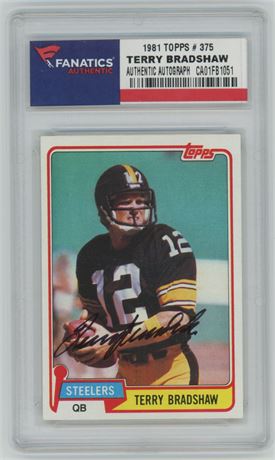 1981 Topps #375 Terry Bradshaw Fanatics Authentic Auto