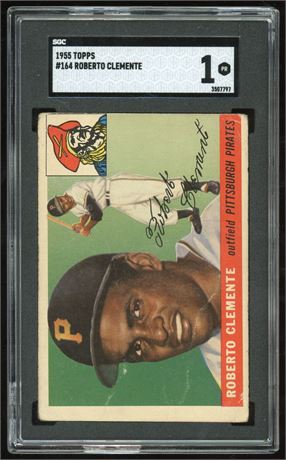 1955 Topps #164 Roberto Clemente RC SGC 1 POOR