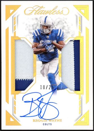 2023 Panini Flawless Reggie Wayne Dual Patch Autograph 10/25