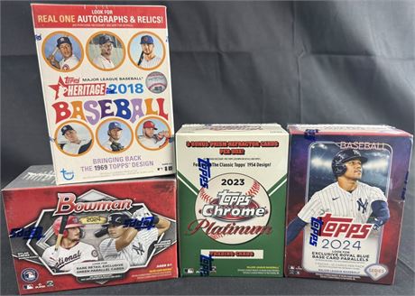2018-2024 Topps/Bowman Baseball Blaster Box Lot (4) Factory Sealed