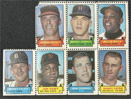 1969 Topps Stamps Partial Panel w/ Willie Mays