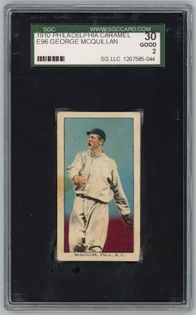 1910 E96 Philadelphia Caramel George McQuinlan SGC 2 GOOD Centered