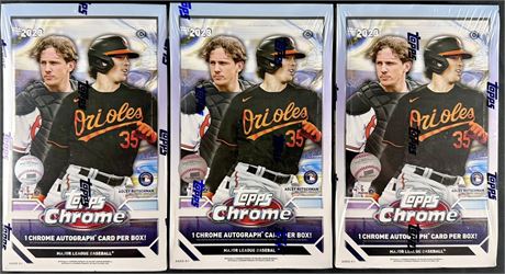 2023 Topps Chrome Baseball Hobby Box Lot (3) Factory Sealed